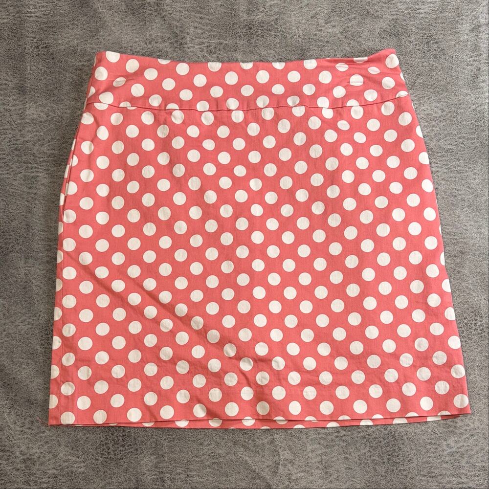 Coral Polka Dot Mini Skirt